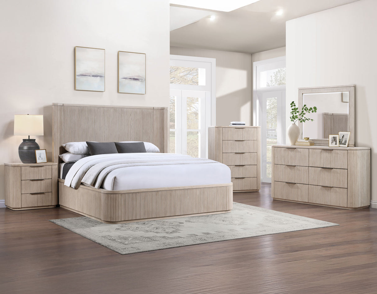 Henry Reeded Warm Tan Bedroom Set from Steve Silver - Luna Furniture