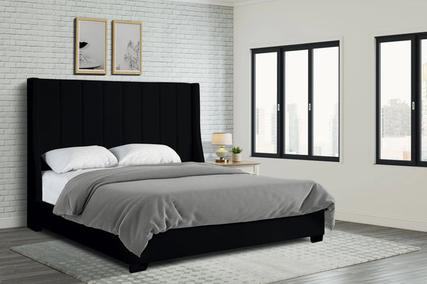 Herald Black King Upholstered Bed