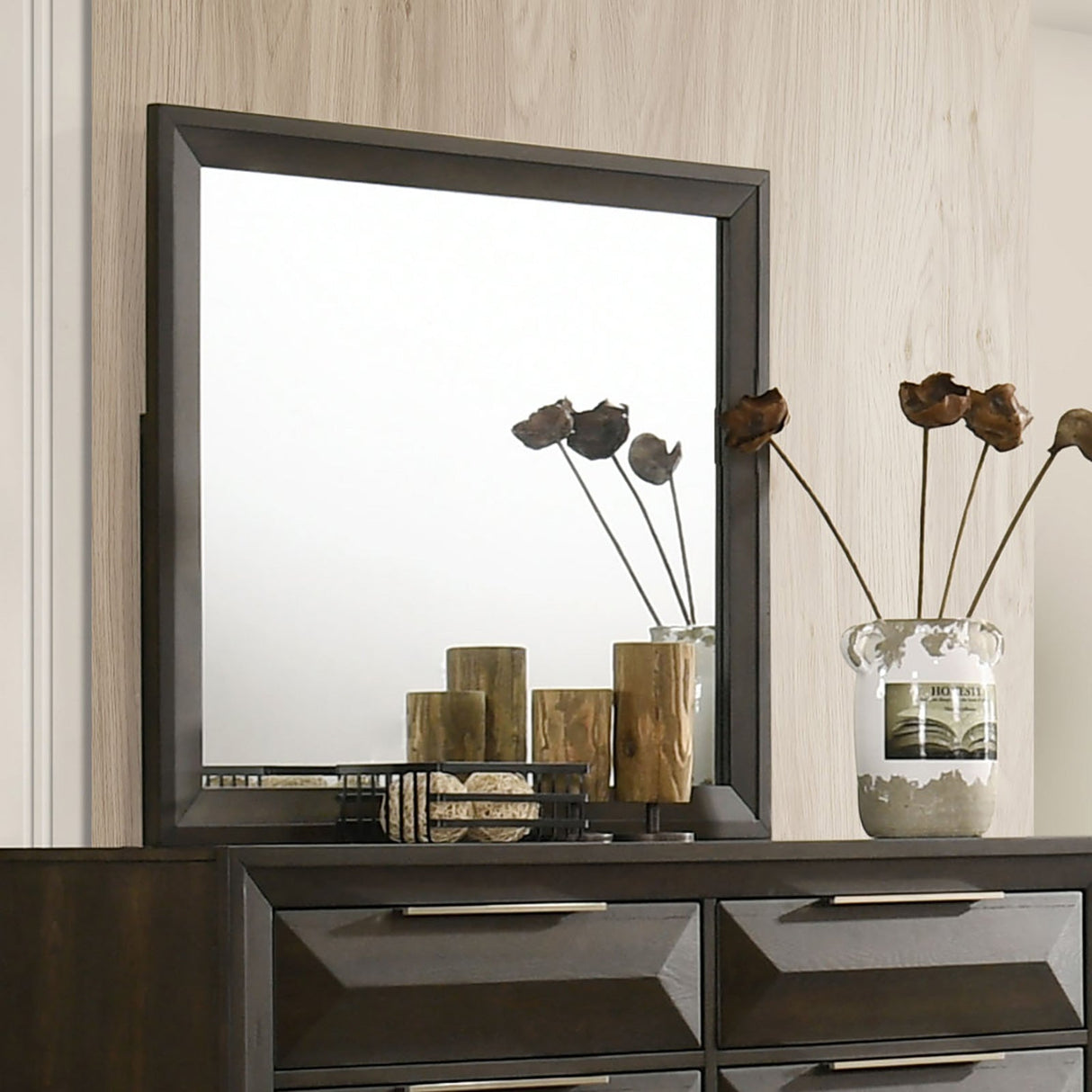 Hexham Espresso Mirror w/ Support (Mirror Only) from Furniture of America - Luna Furniture