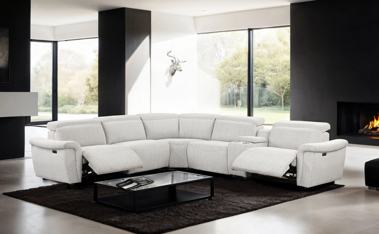 Hieronimus 2-Piece Light Gray Power Sectional from Furniture of America - Luna Furniture