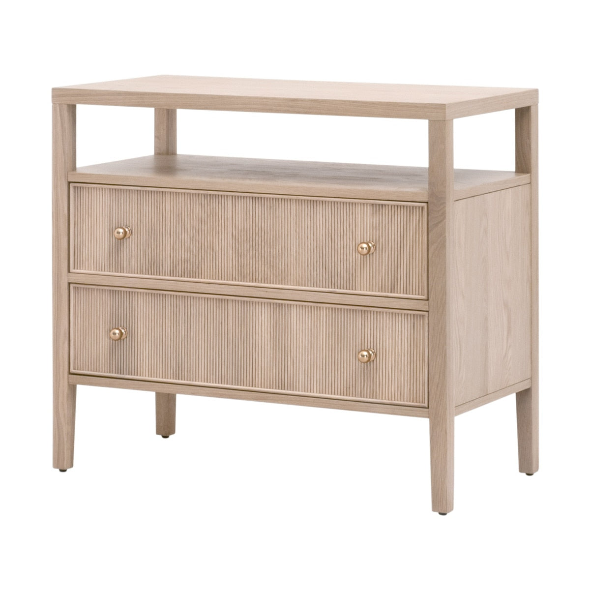 Highland Open Shelf 2-drawer Nightstand from Essentials For Living - Luna Furniture