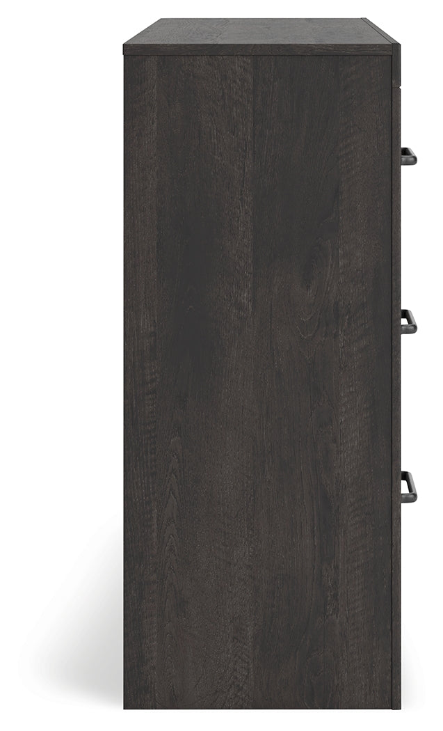 Hollivern Full Panel Bed with Storage with Dresser and Nightstand in Dark Gray from Ashley - Luna Furniture