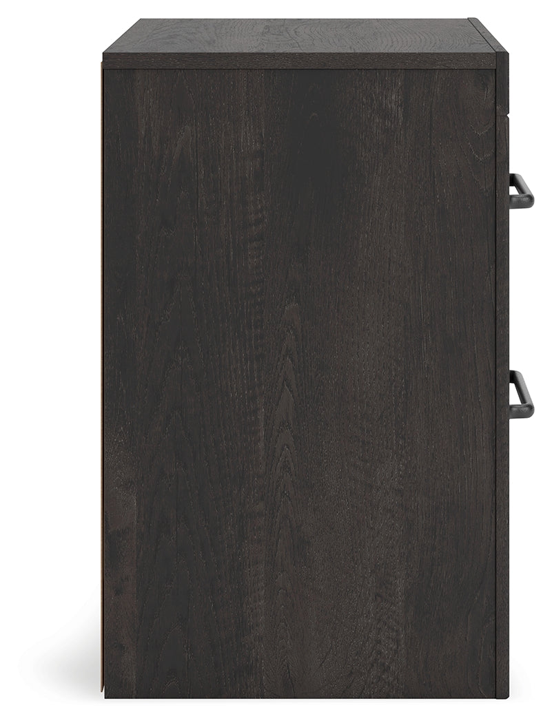 Hollivern Twin Panel Bed with Storage with Mirrored Dresser, Chest and Nightstand in Dark Gray from Ashley - Luna Furniture