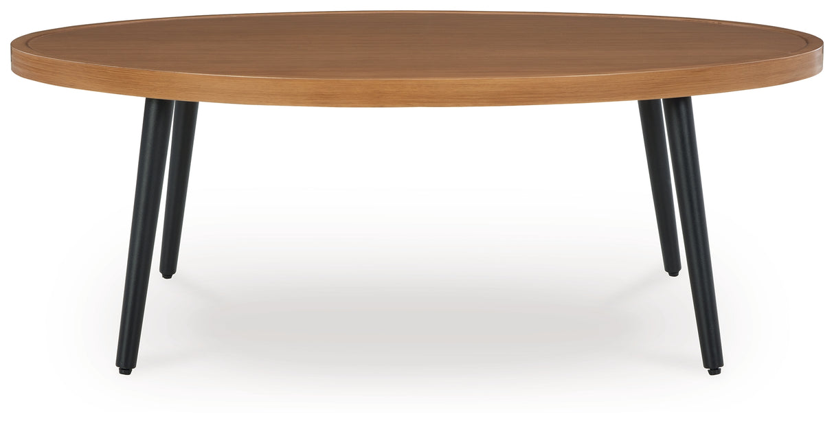 Horizon Hall Two-tone Brown Outdoor Coffee Table from Ashley - Luna Furniture