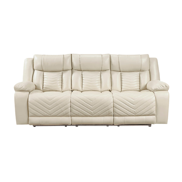 Huron Beige Power Double Reclining Sofa