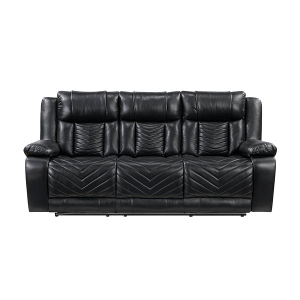 Huron Black Power Double Reclining Sofa