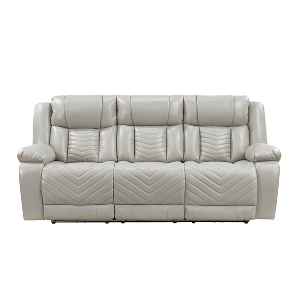 Huron Gray Power Double Reclining Sofa