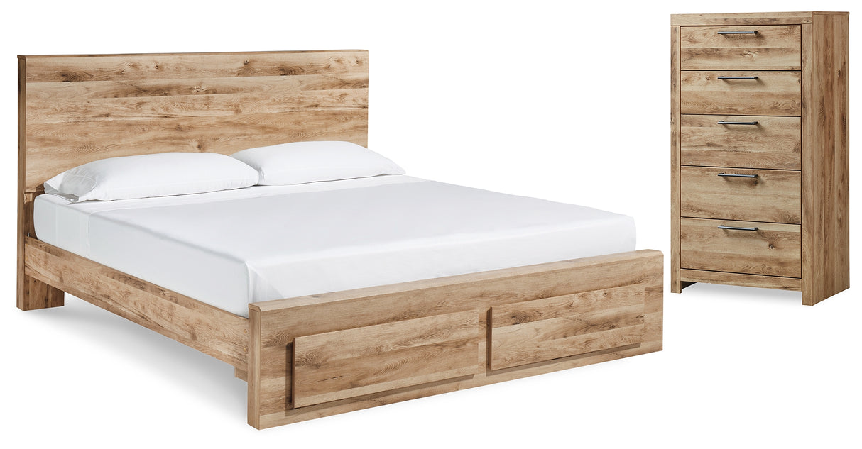 Hyanna Tan Brown Queen Panel Storage Bed and Chest from Ashley Furniture - Luna Furniture
