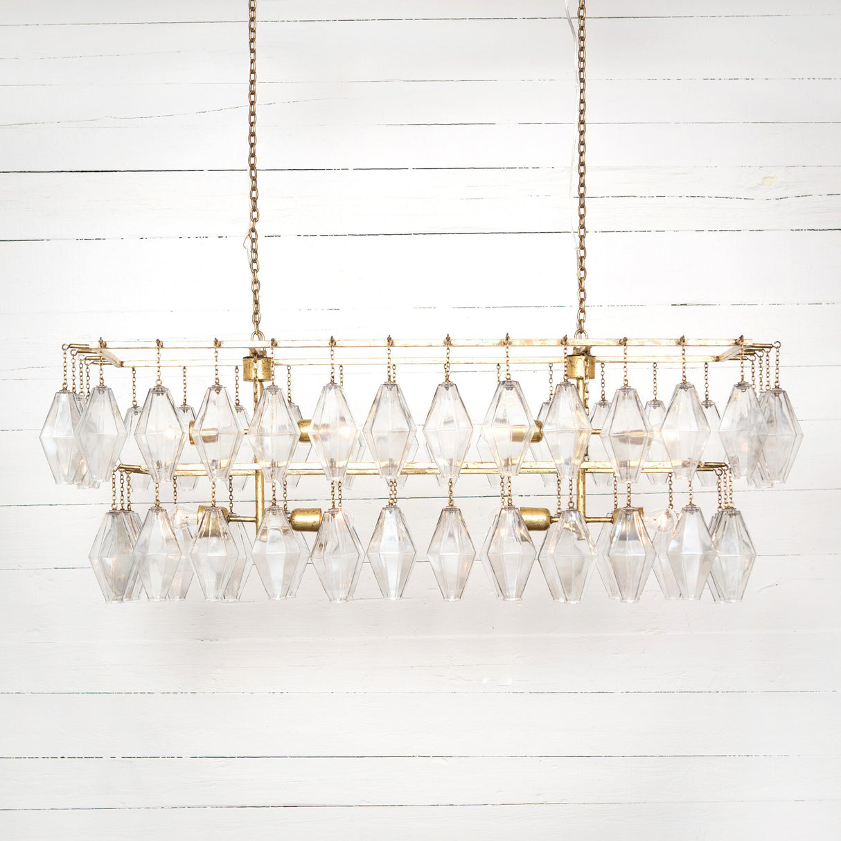 Adeline Rectangular Chandelier in Gold Leaf from Four Hands - Luna Furniture