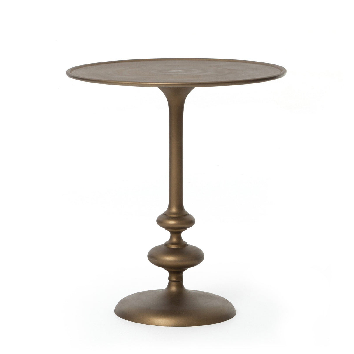 Marlow Matchstick Pedestal Table in Aluminum Matte Brass from Four Hands - Luna Furniture