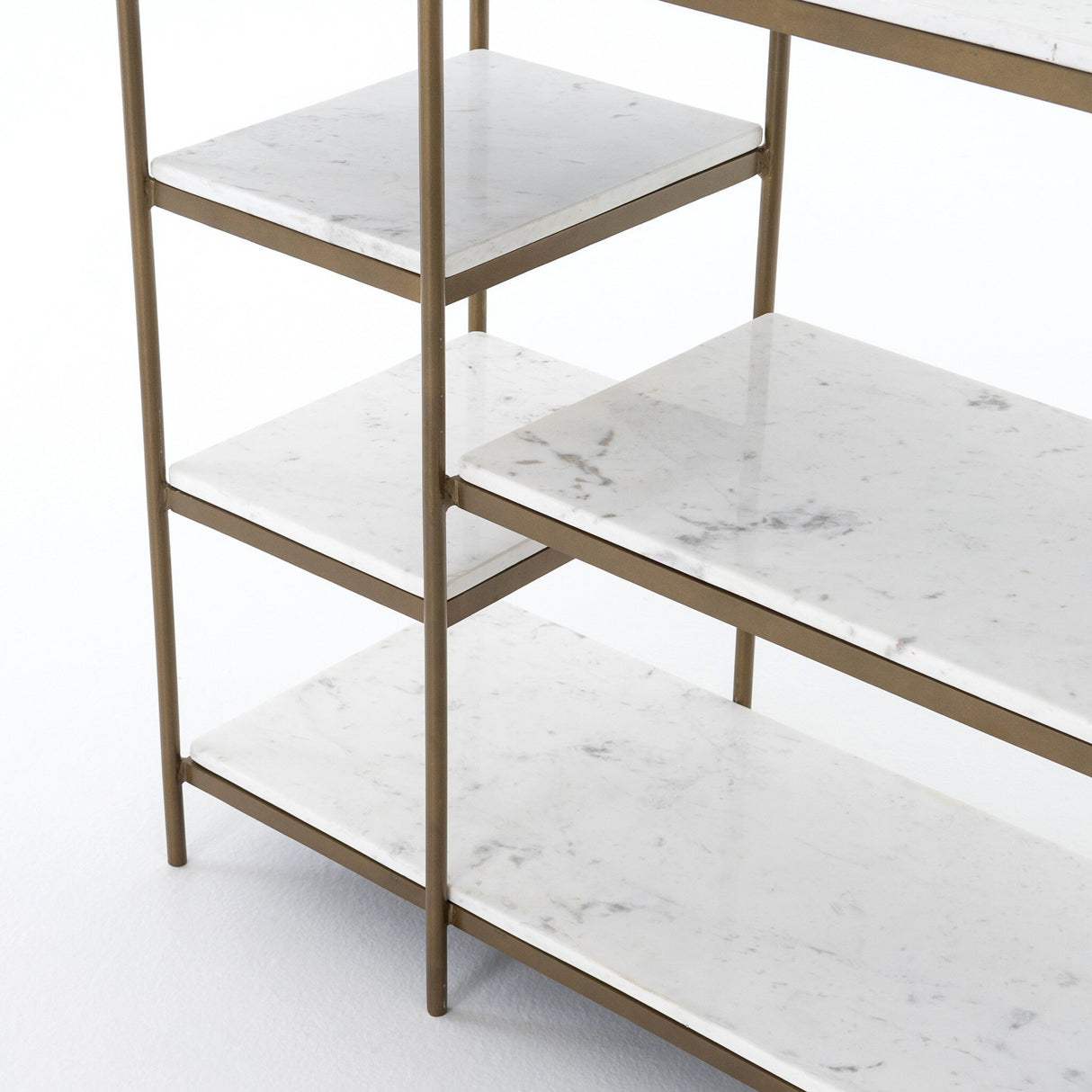 Lily Console Table in Polished White Marble from Four Hands - Luna Furniture