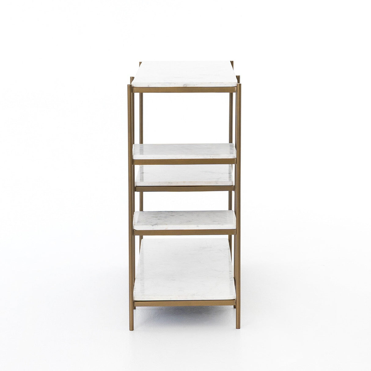 Lily Console Table in Polished White Marble from Four Hands - Luna Furniture