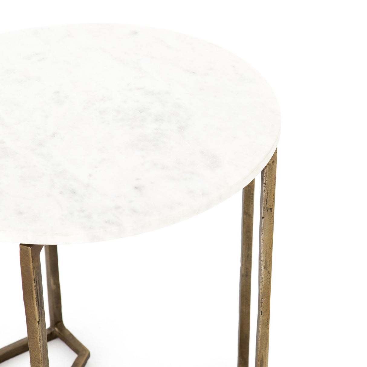 Naomi Marble End Table in Polished White Marble from Four Hands - Luna Furniture