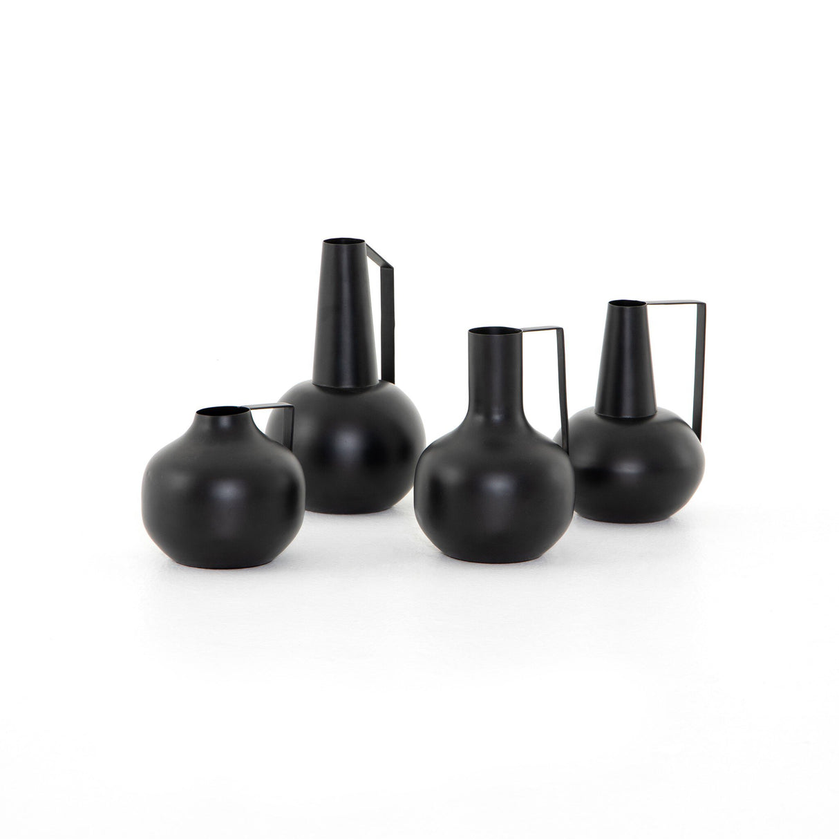 Aleta Vases, Set Of 4 in Iron Matte Black from Four Hands - Luna Furniture