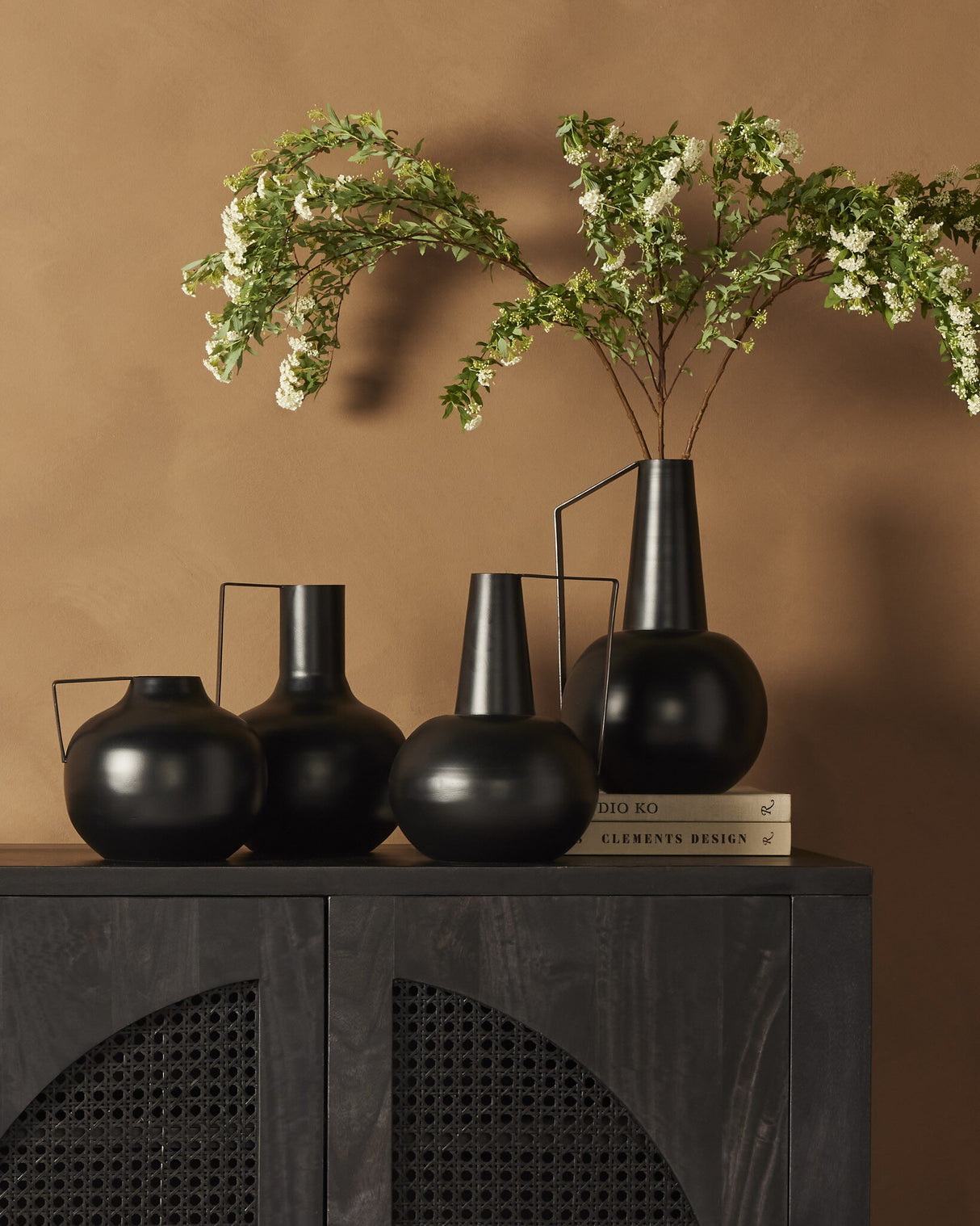 Aleta Vases, Set Of 4 in Iron Matte Black from Four Hands - Luna Furniture