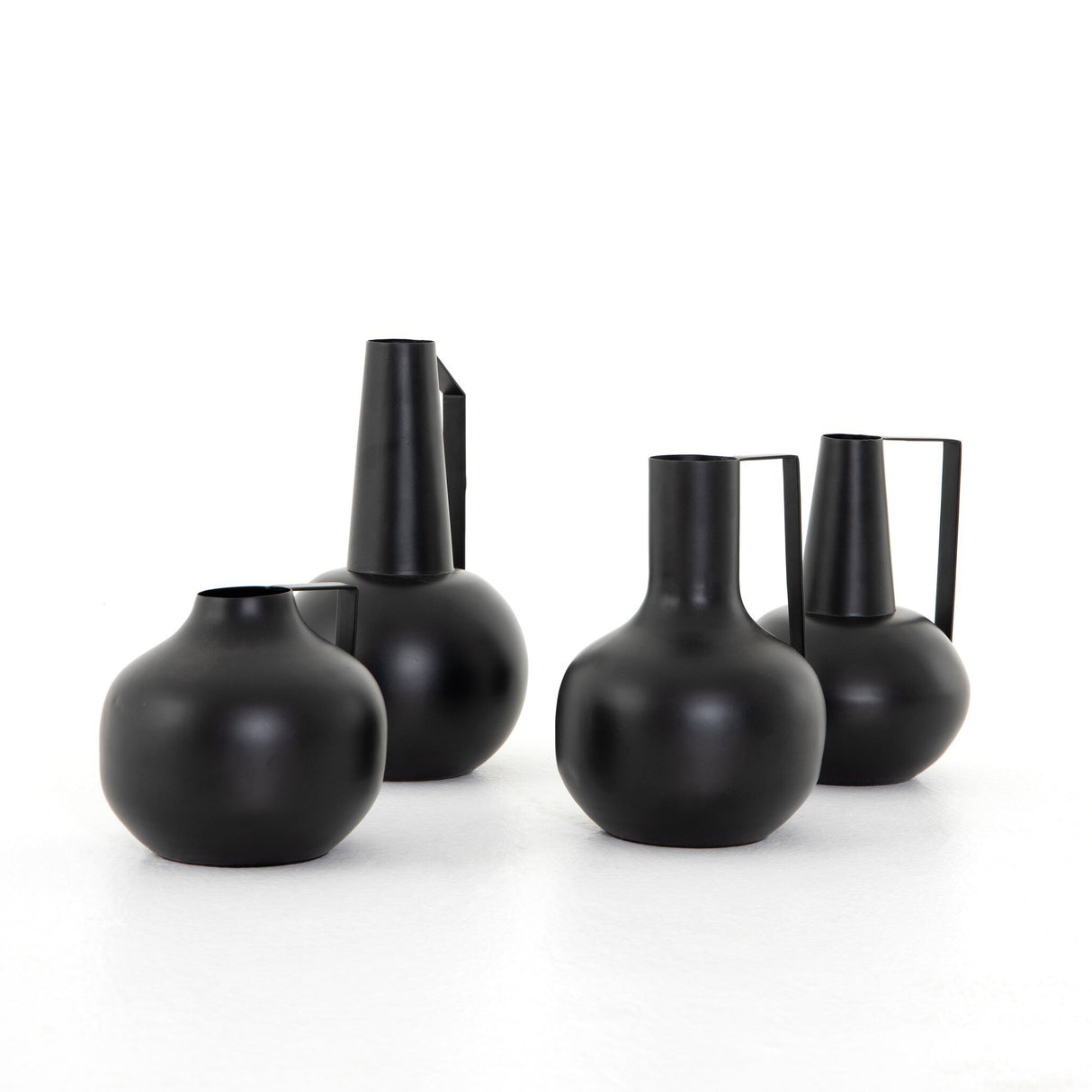Aleta Vases, Set Of 4 in Iron Matte Black from Four Hands - Luna Furniture