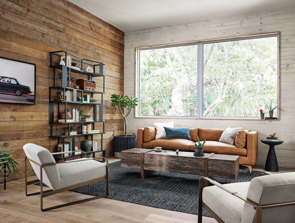 Marlow Mod Pedestal Table in Ash Glass from Four Hands - Luna Furniture