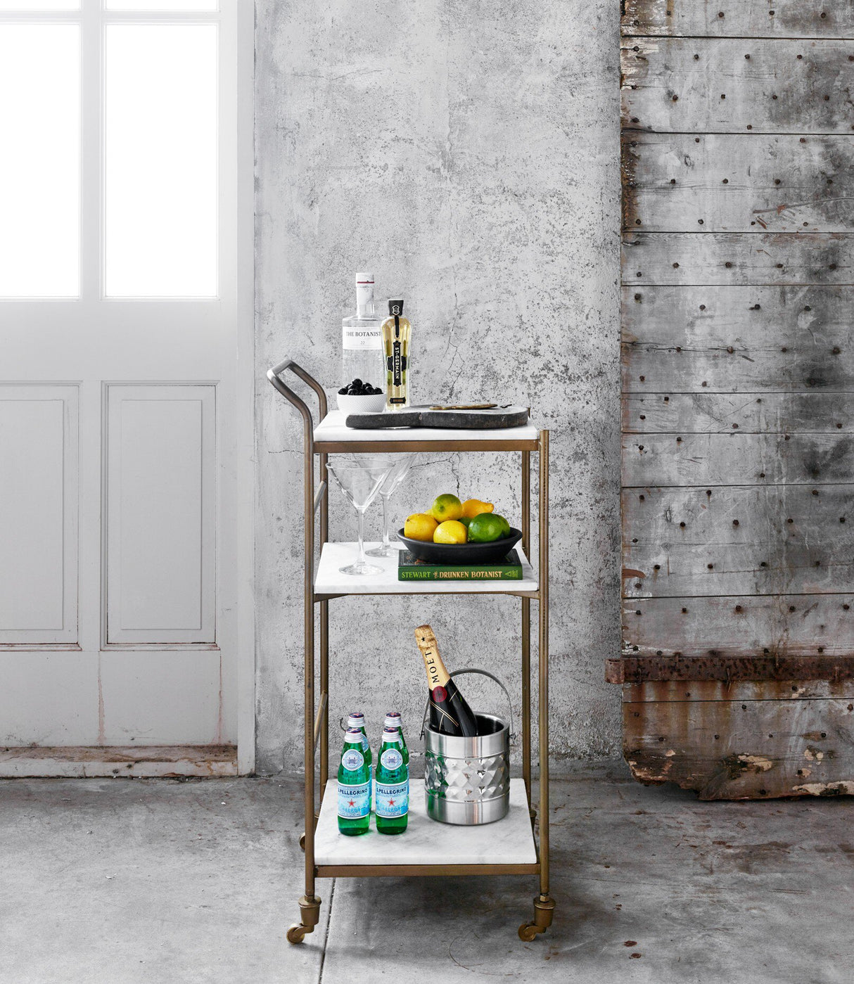 Felix Bar Cart in Antique Brass from Four Hands - Luna Furniture