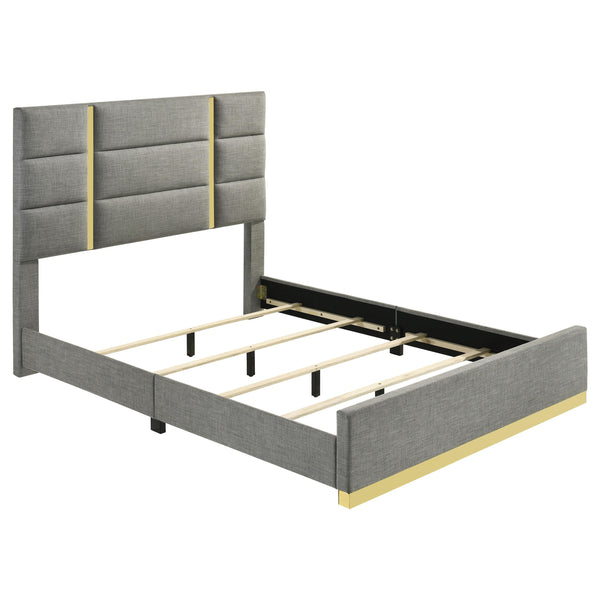 Ines Gray 52-inch Upholstered Eastern King Panel Bed