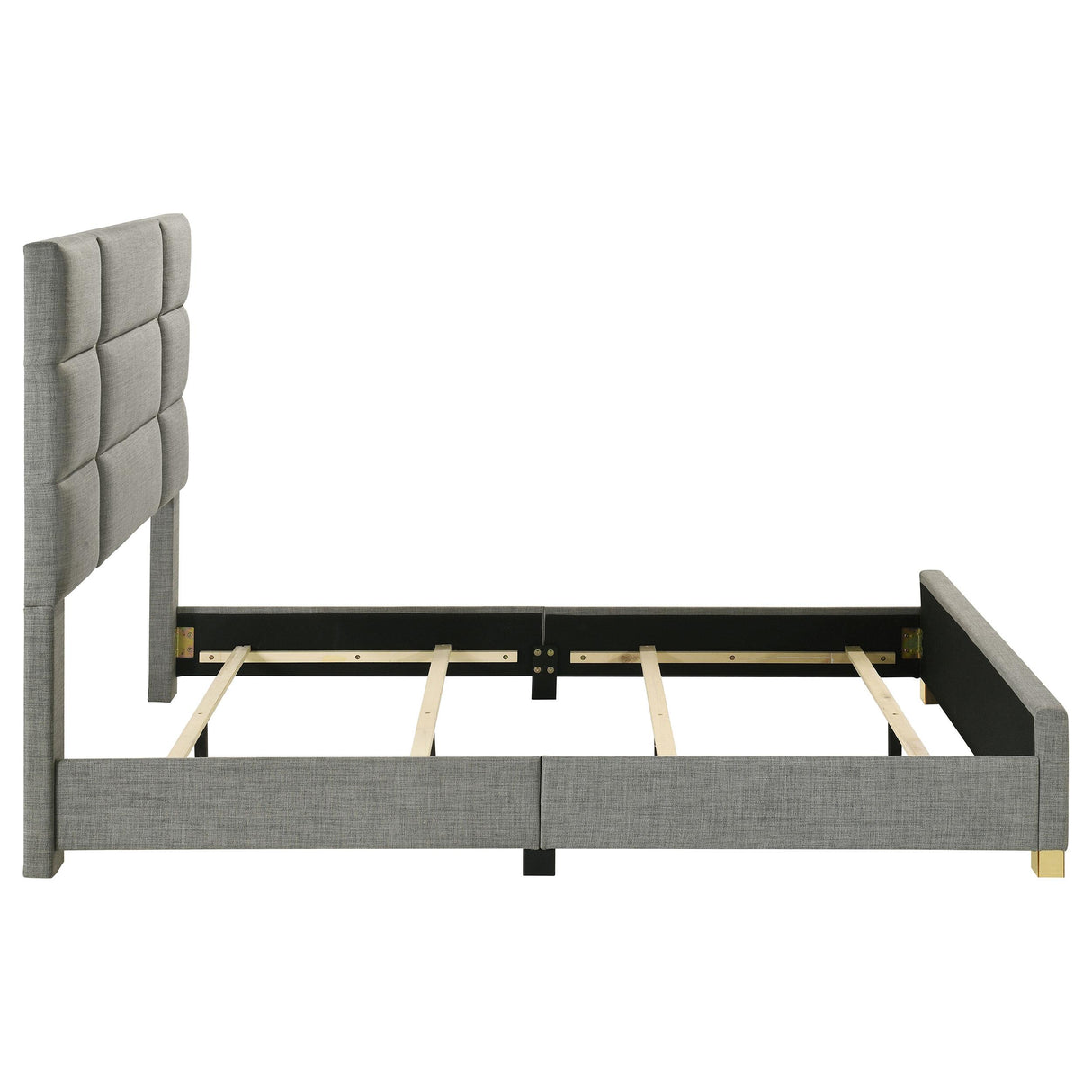 Ines Gray and White High Gloss 5-Piece Queen Bedroom Set from Coaster - Luna Furniture