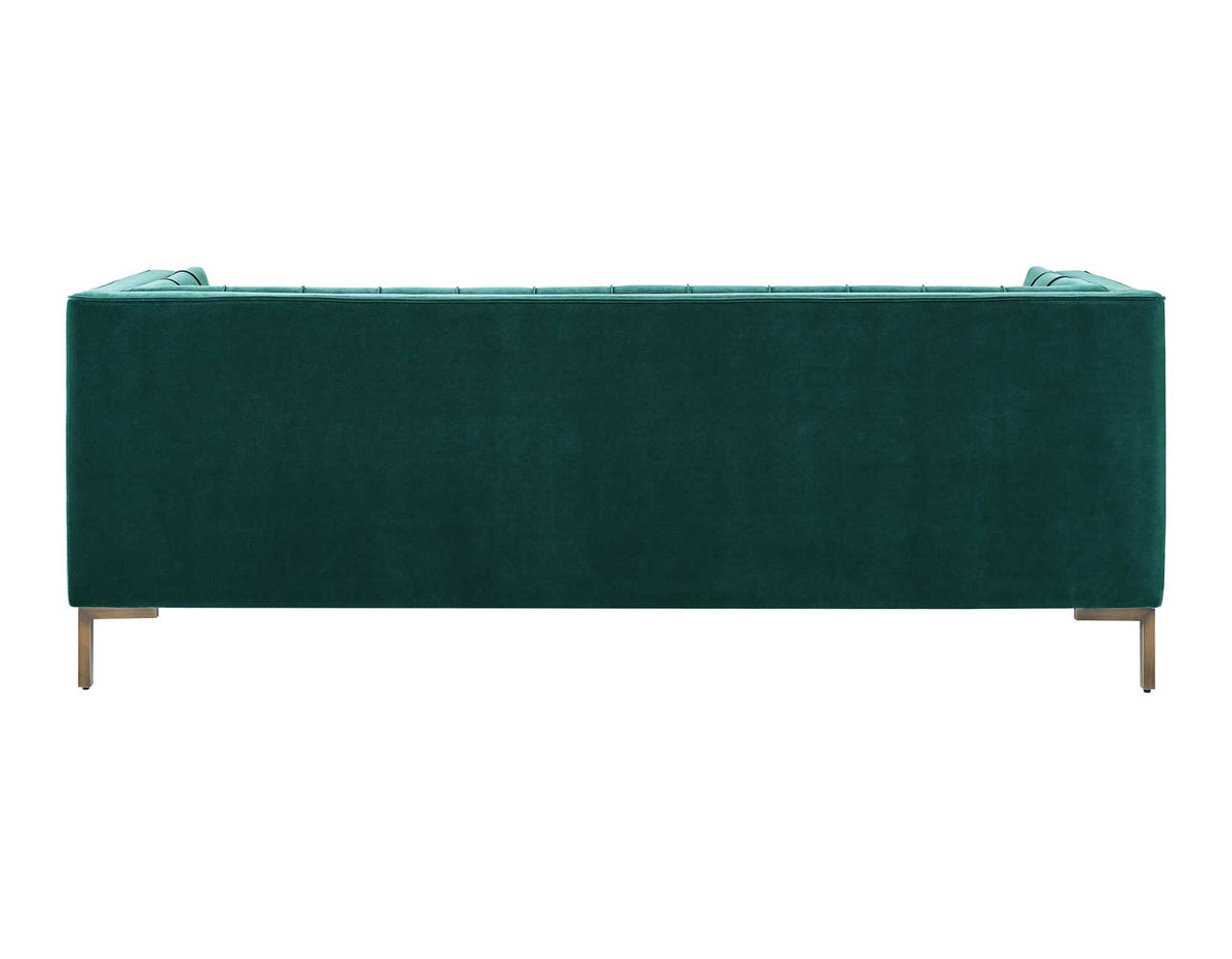 Isaac Channel Stitched Green Velvet Sofa from Steve Silver - Luna Furniture