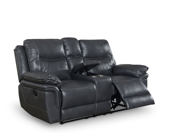 Isabella Gray Manual Reclining Console Loveseat