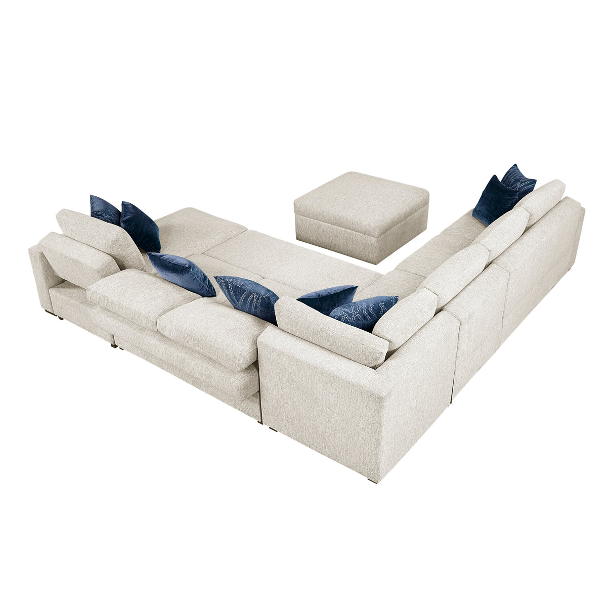 8548BE*7VC2ACR2ACLACAOT (7)6-Piece Sectional with Reversible Chaise, Pull-out Bed, Hidden Storage and Ottoman from Homelegance - Luna Furniture