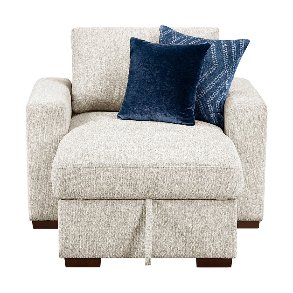 Isla Beige Chaise Lounge with Arms and Hidden Storage, Click Motion Back from Homelegance - Luna Furniture