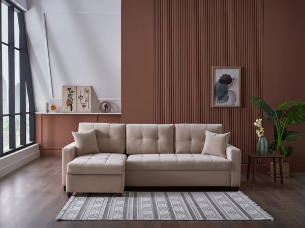 Ivy Koopsi Beige Sleeper Storage Sectional