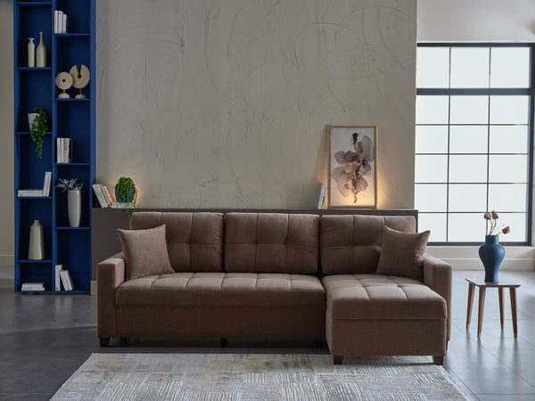 Ivy Koopsi Brown Sleeper Storege Sectional