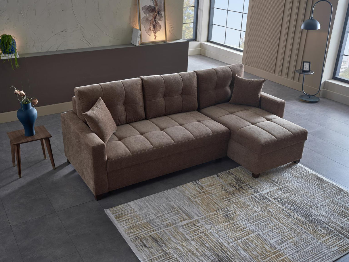 Ivy Koopsi Brown Sleeper Storege Sectional from Bellona - Luna Furniture