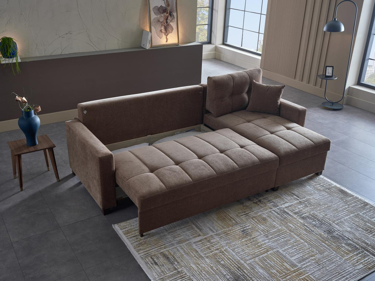 Ivy Koopsi Brown Sleeper Storege Sectional from Bellona - Luna Furniture