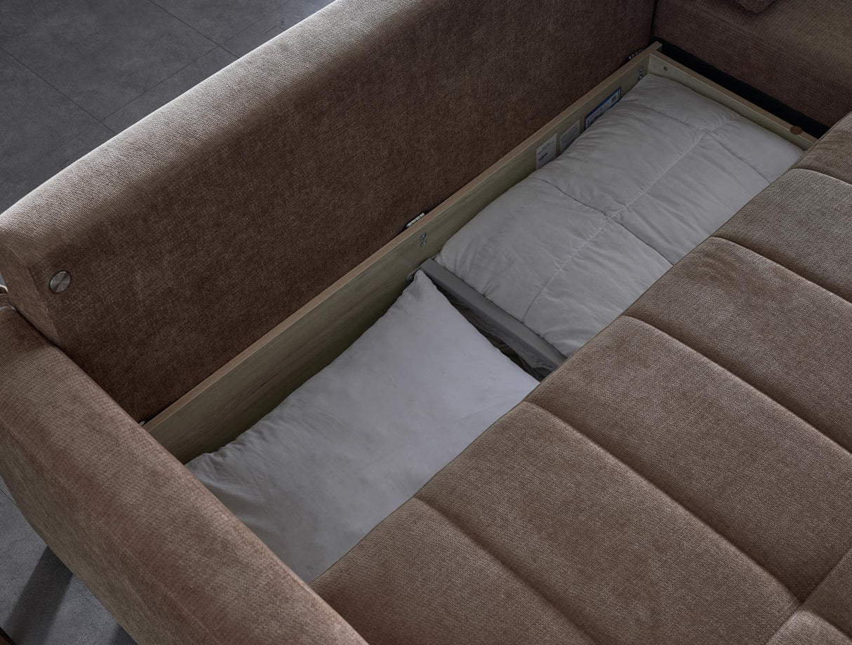 Ivy Koopsi Brown Sleeper Storege Sectional from Bellona - Luna Furniture