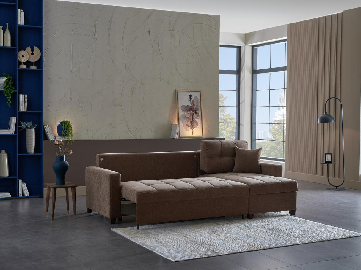 Ivy Koopsi Brown Sleeper Storege Sectional from Bellona - Luna Furniture