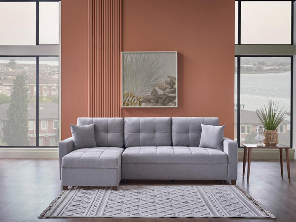 Ivy Koopsi Gray Sleeper Storage Sectional