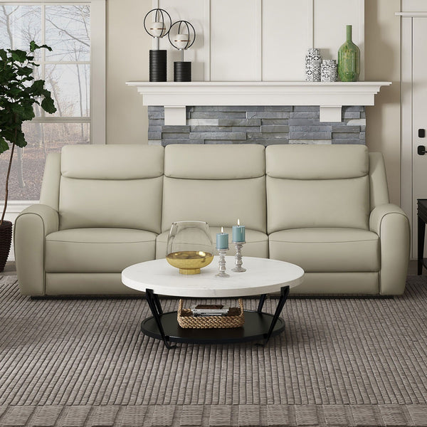 Jacobus Beige Manual Recliner Sofa