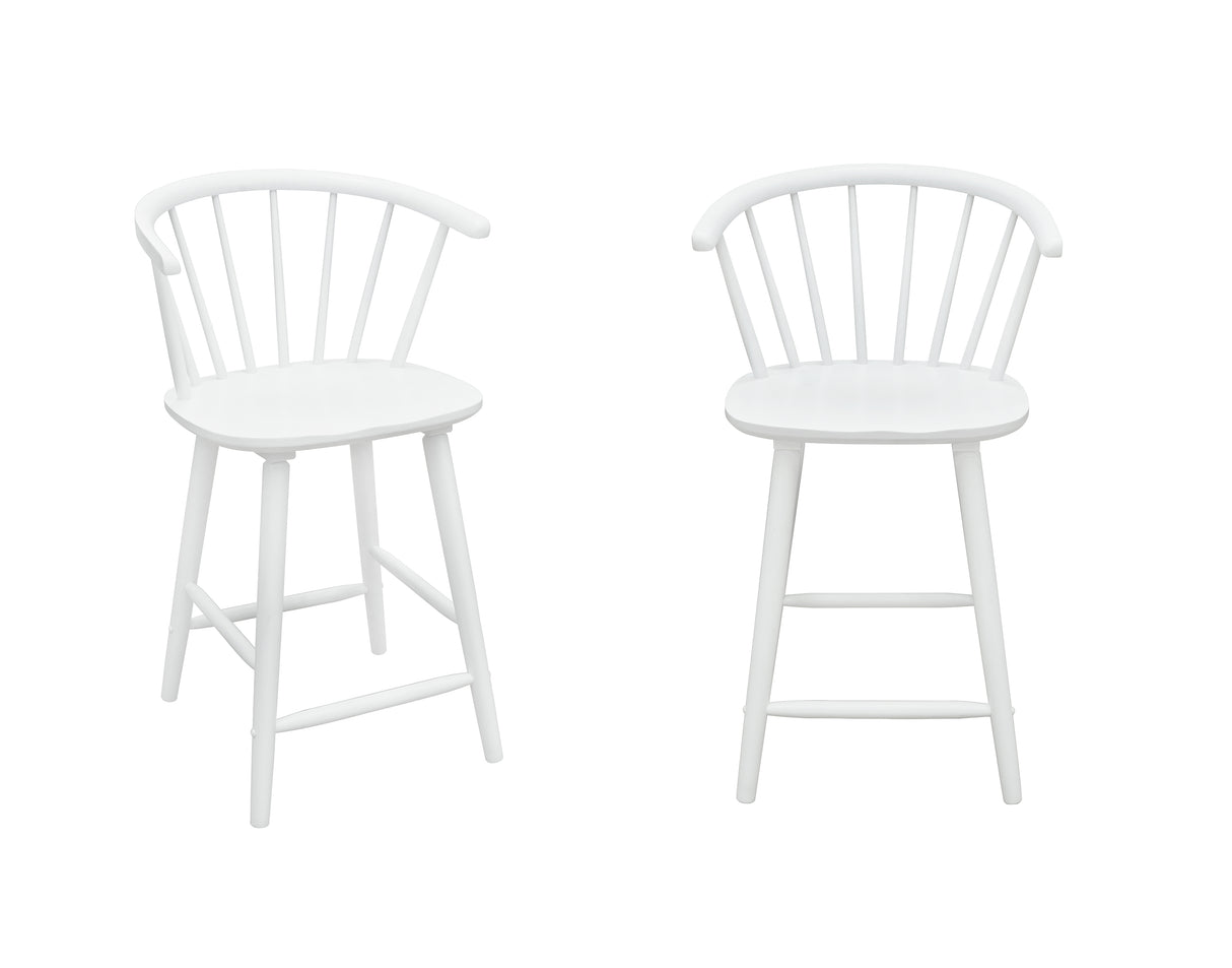 Janna White Counter Height Stool, Set of 2 from Crown Mark - Luna Furniture