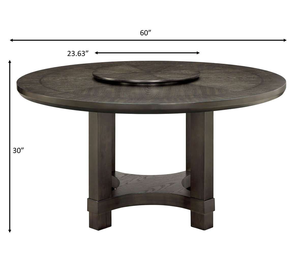 Jeffries Brown Round Dining Table with Lazy Susan from Crown Mark - Luna Furniture