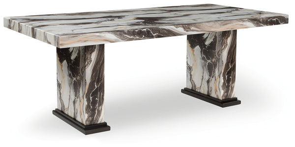 Jeshina Dark Brown/Beige Dining Table