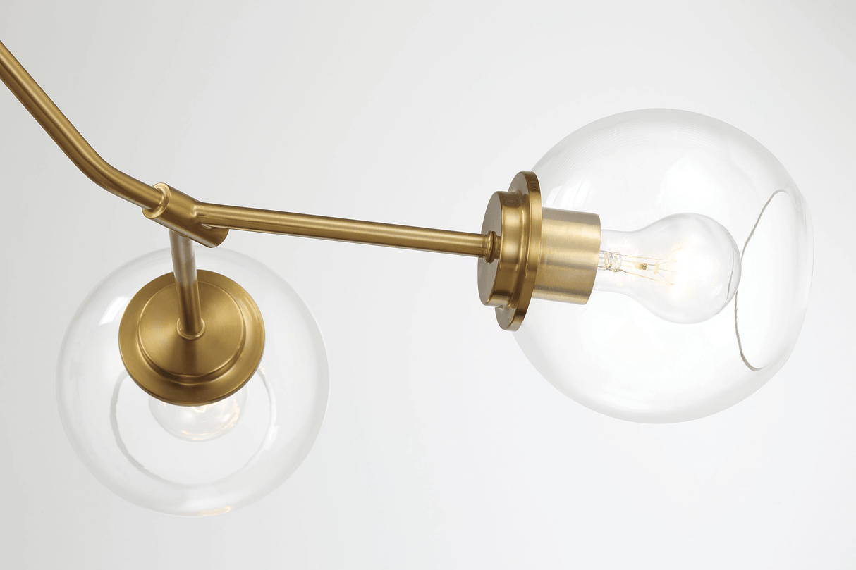 Jewel Four Lights Modern Farmhouse Chandelier Ceiling Hanging Light Fixture For Kitchen Island Dining Room 36"L × 20"W × 7.25"H with Clear Glass from Midinmod - Luna Furniture