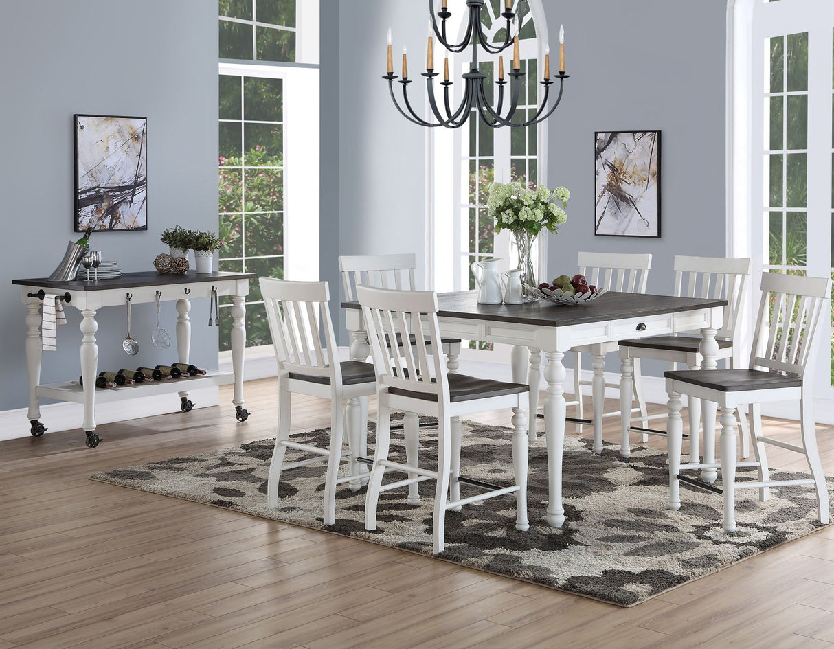 Joanna Ivory/Mocha Counter Height Dining Set from Steve Silver - Luna Furniture