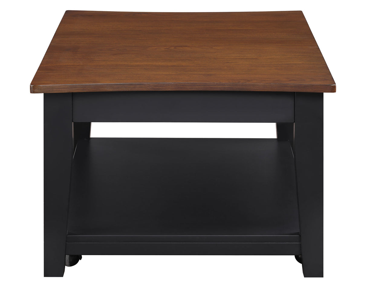 Joplin Walnut/Ebony Lift-Top Cocktail Table with Casters from Steve Silver - Luna Furniture