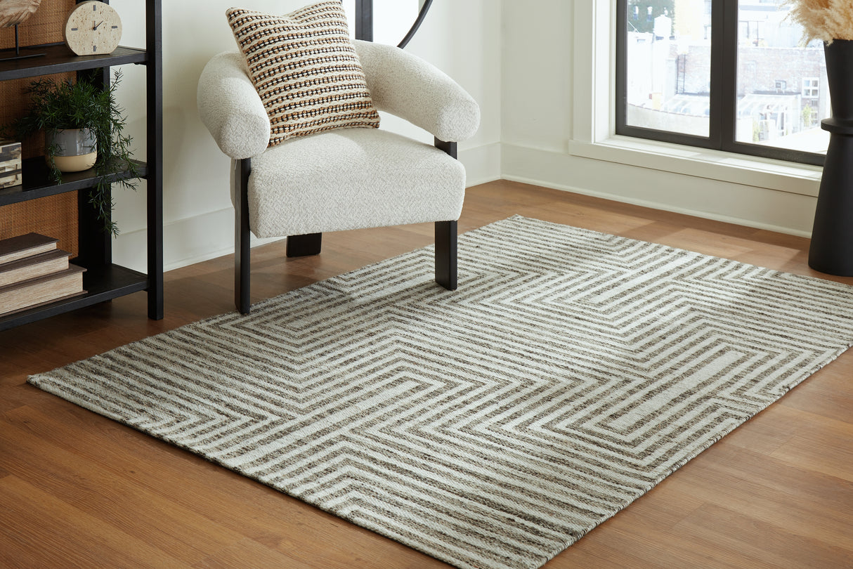 Jossen Ivory/Gray Medium Rug from Ashley Furniture - Luna Furniture