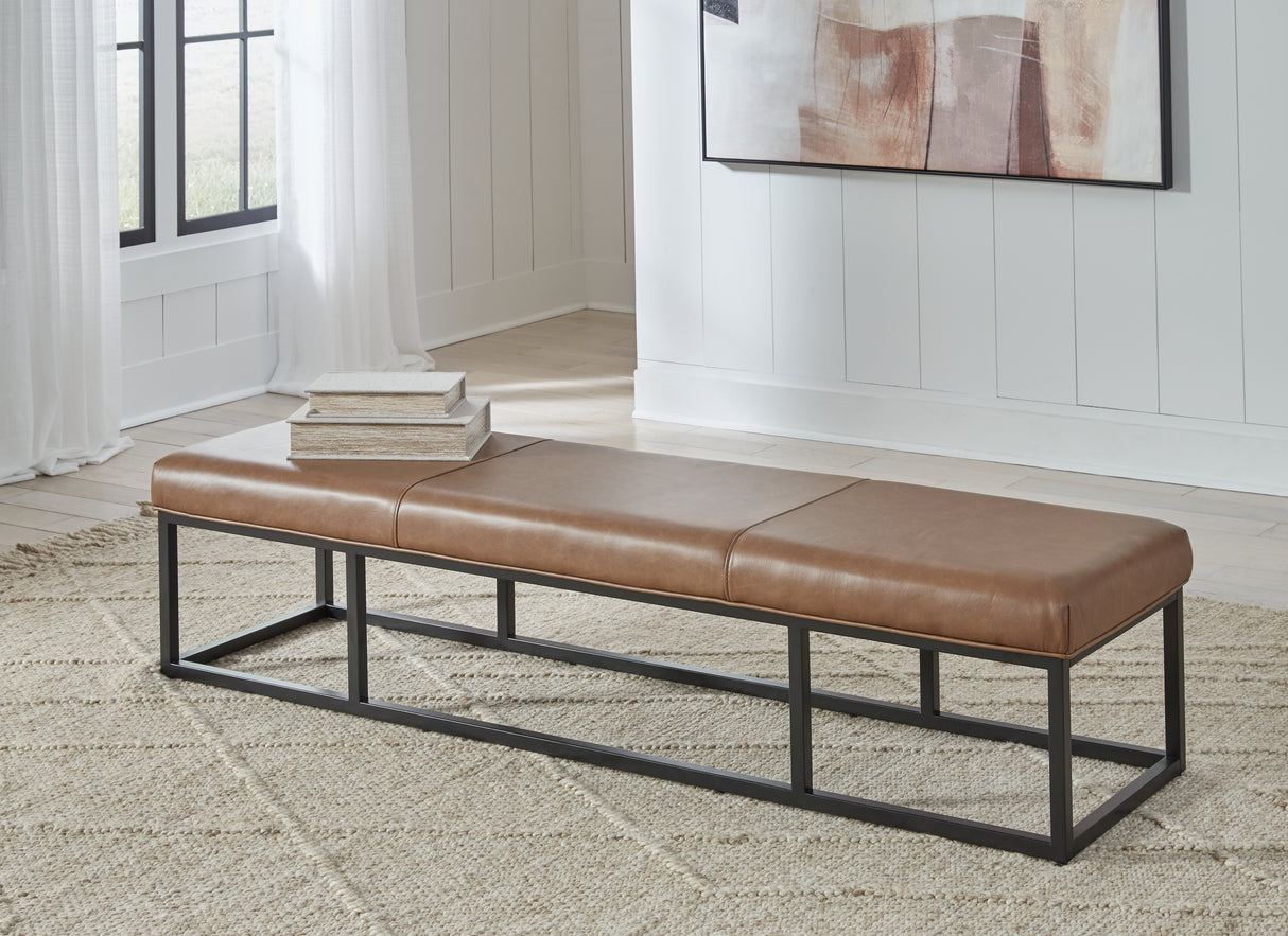 Joston Caramel Accent Bench from Ashley Furniture - Luna Furniture