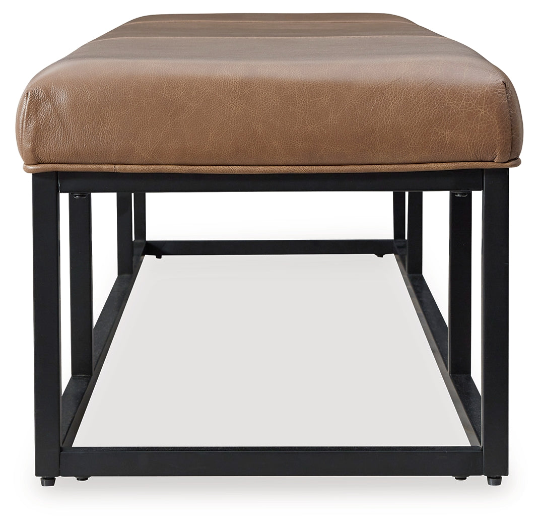 Joston Caramel Accent Bench from Ashley Furniture - Luna Furniture
