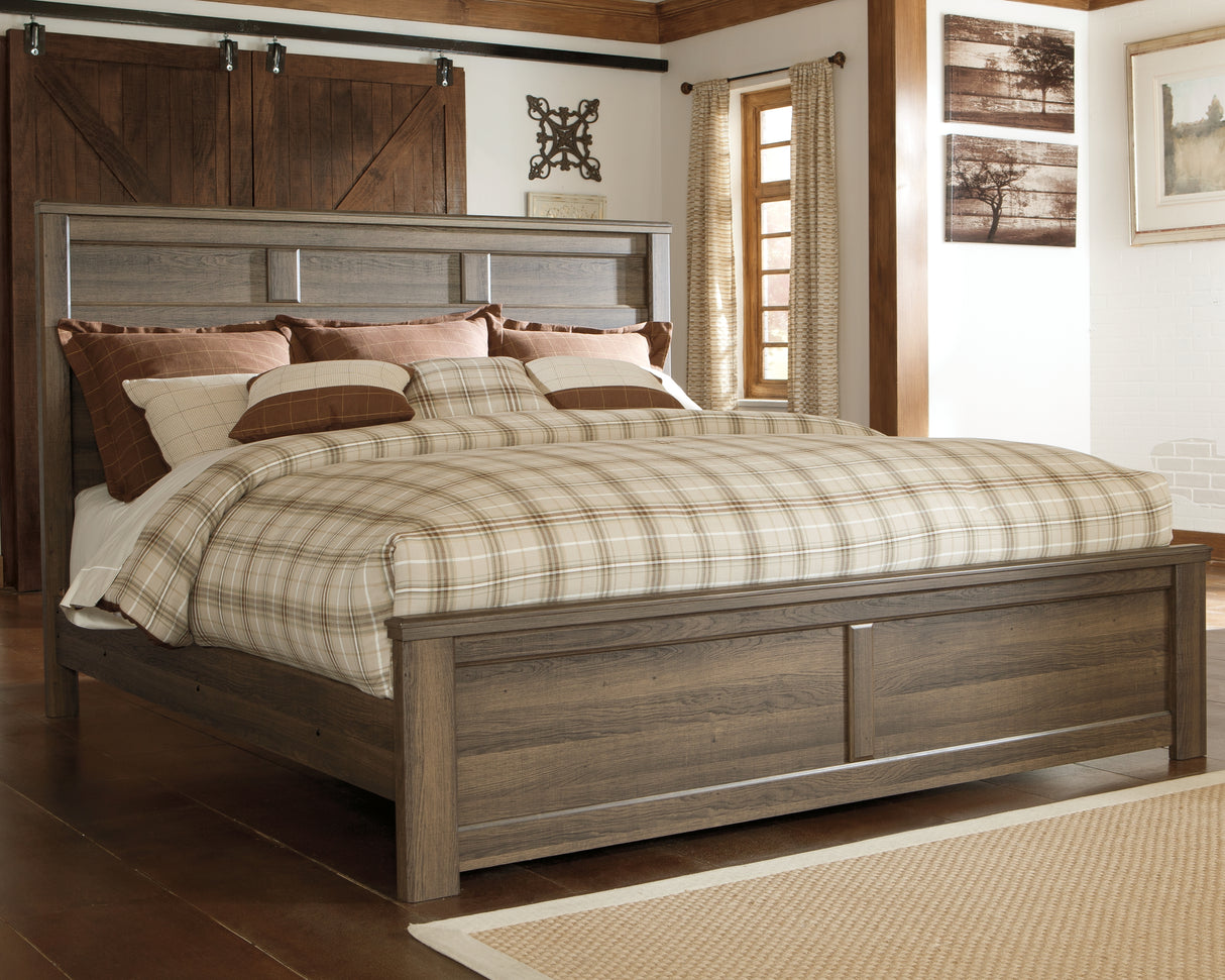 Juararo King Poster Bed with Dresser in Dark Brown from Ashley Furniture - Luna Furniture
