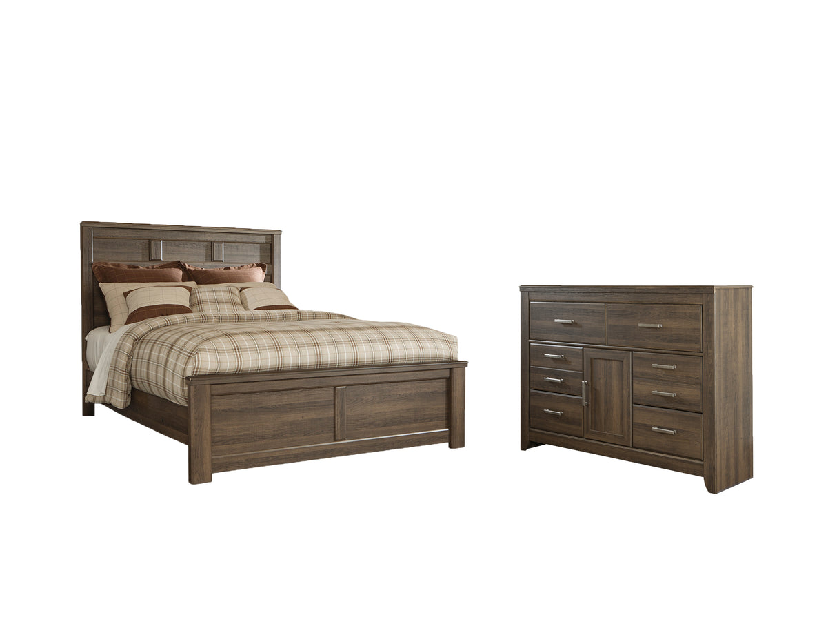 Juararo Queen Panel Bed with Dresser in Dark Brown from Ashley - Luna Furniture