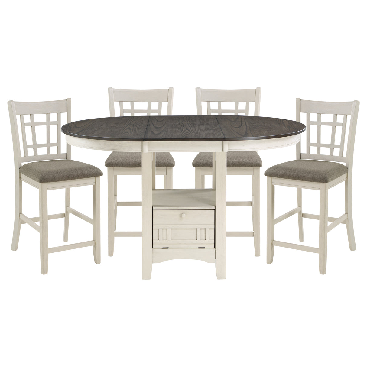 Junipero White 5-Piece Extendable Counter Height Set from Homelegance - Luna Furniture