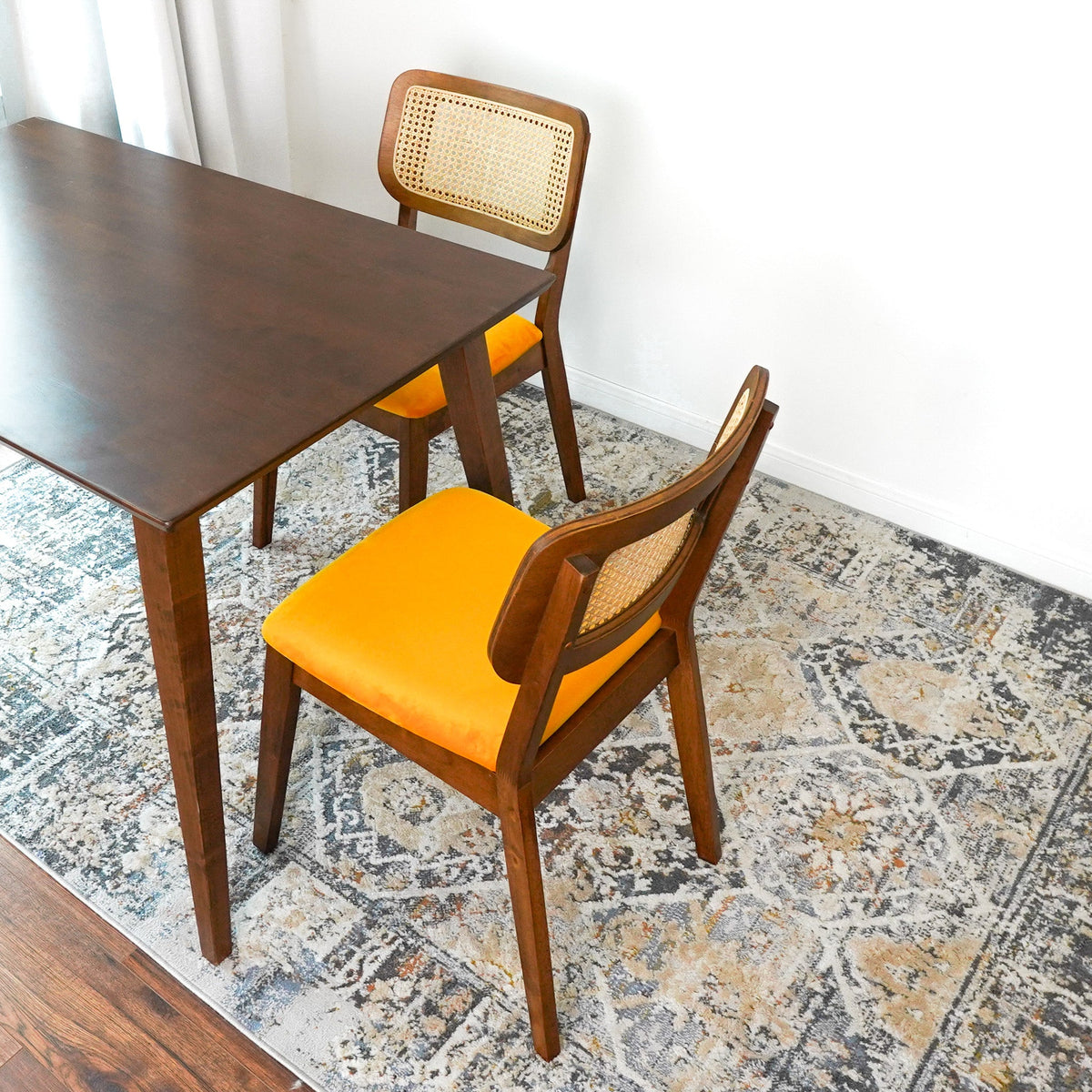 Kaden Orange Velvet Dining Chair (Set Of 2) from Ashcroft Furniture - Luna Furniture