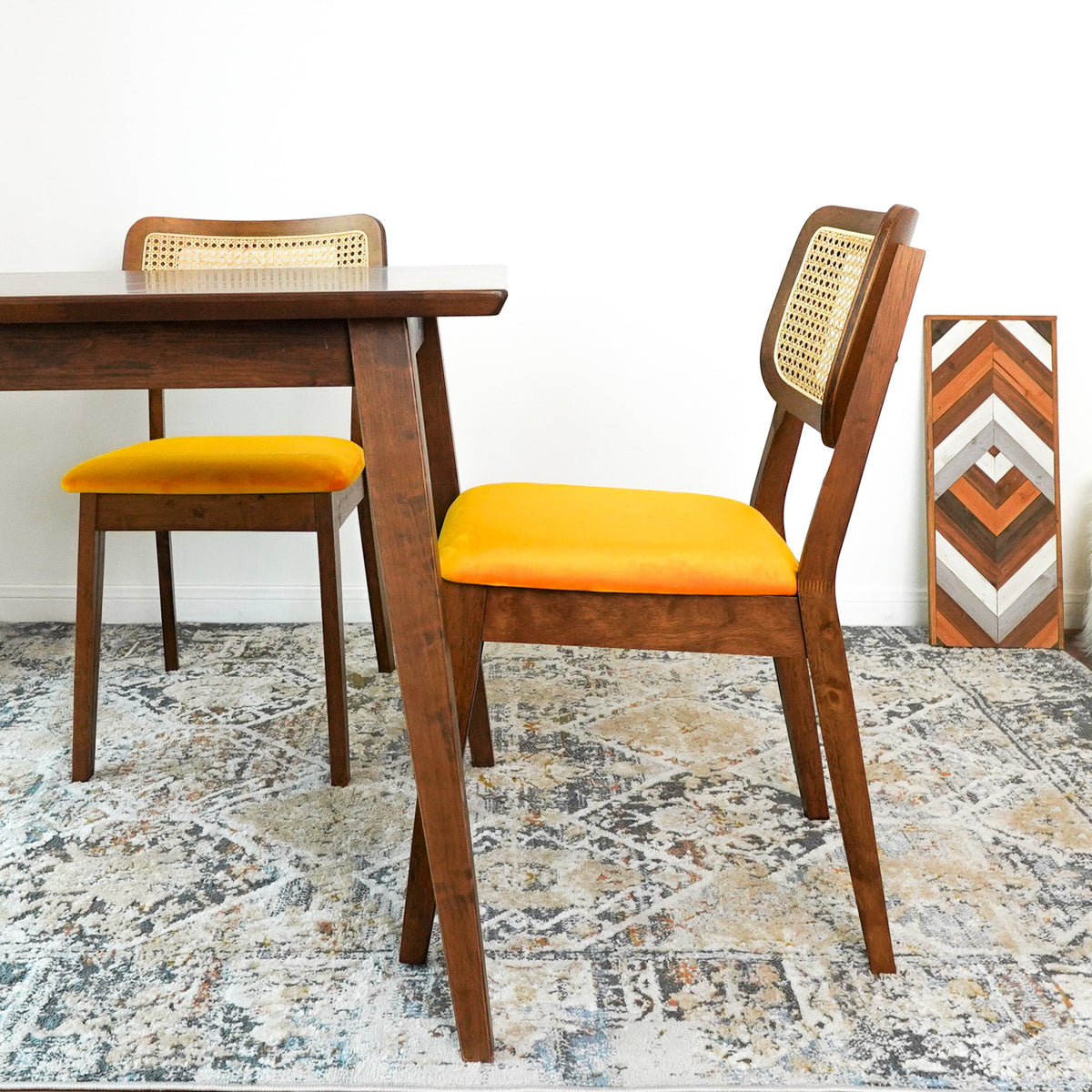 Kaden Orange Velvet Dining Chair (Set Of 2) from Ashcroft Furniture - Luna Furniture